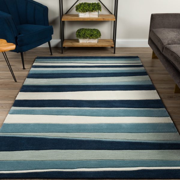 Dalyn Rugs Studio SD313 Coastal Blue Contemporary Tufted Rug For Sale