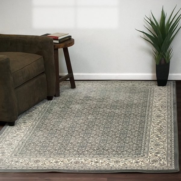 Dynamic Rugs Ancient Garden 57011 Grey Cream  Traditional Machine-Made Rug Fashion