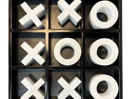 Eclectic Home Accent Tic Tac Toe Game Box Black White  Decor Furniture For Discount