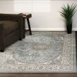 Dynamic Rugs Ancient Garden 57119 Steel Blue Cream  Traditional Machine-Made Rug on Sale