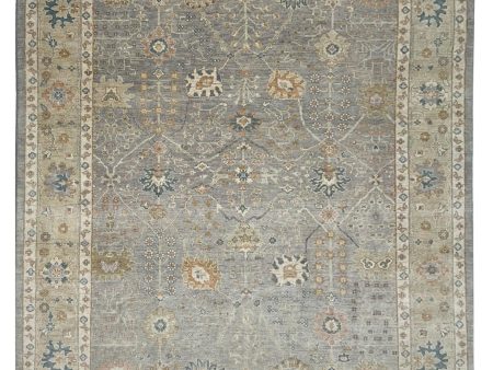 Artisan Julie  Sage Green Gold Traditional Knotted Rug Discount