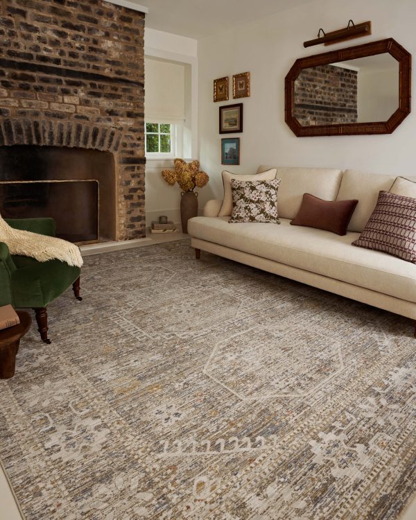 Chris Loves Julia x Loloi Ida IDA-01 Taupe Multi Traditional Power Loomed Rug For Cheap