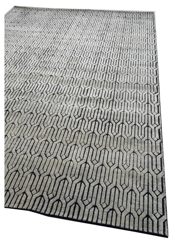 Artisan Harmony  Beige Black Contemporary Knotted Rug Online