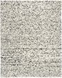 Calvin Klein CK042 Billows BIL01 Ivory Black Contemporary Hand Knotted Rug For Discount