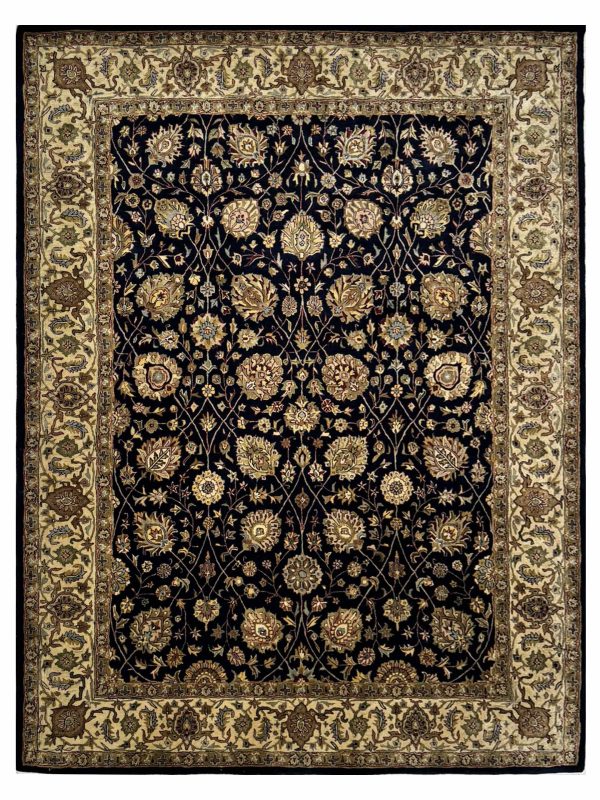 Artisan Zorina  Navy Ivory Traditional Tufted Rug Online now