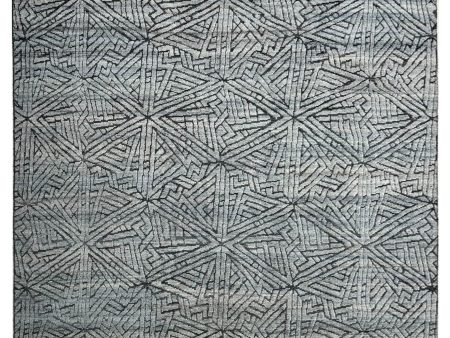 Artisan Harmony  Grey Black Contemporary Knotted Rug Cheap