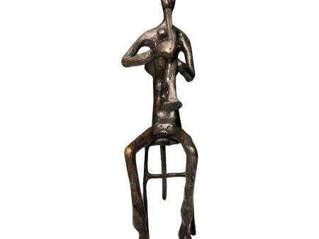 Eclectic Home Accent Abstract Bronze Trumpet Seated  Decor Furniture Discount