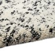 Calvin Klein CK042 Billows BIL01 Ivory Black Contemporary Hand Knotted Rug For Discount