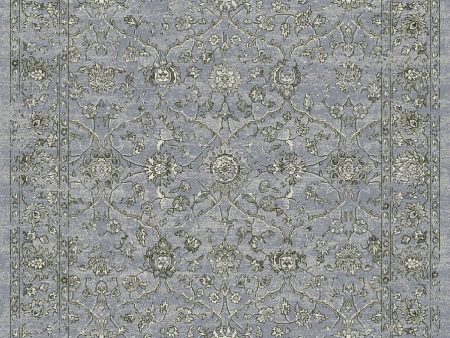 Dynamic Rugs Ancient Garden 57136 Steel Blue Cream  Traditional Machine-Made Rug on Sale