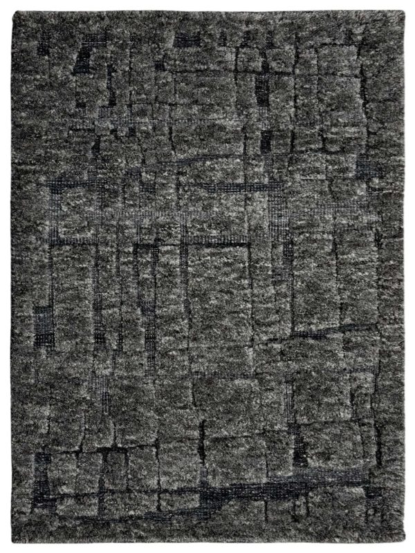 Artisan Harmony  Dark Grey Black Transitional Knotted Rug Online Sale