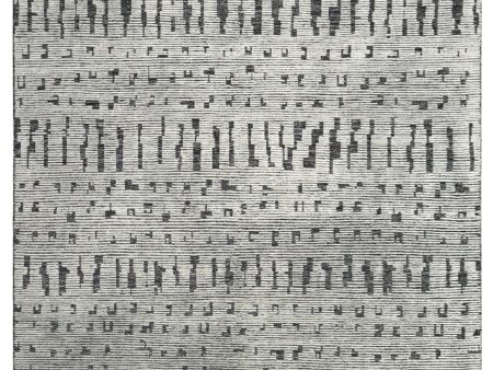 Artisan Harmony  White Black Contemporary Knotted Rug For Discount