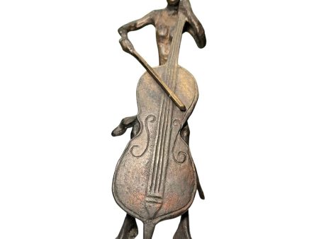 Eclectic Home Accent Abstract Bronze Bassist F Seated  Decor Furniture Fashion