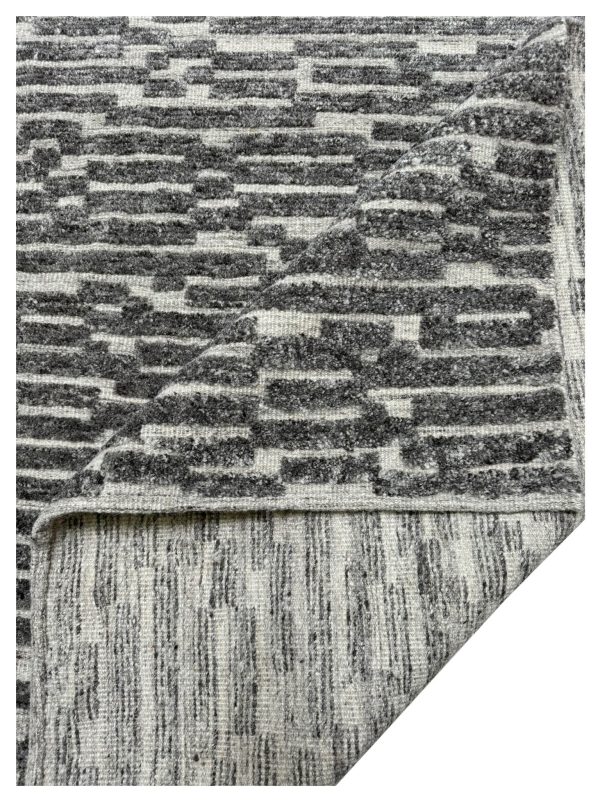 Artisan Harmony  Black  Dark Grey Contemporary Knotted Rug For Discount