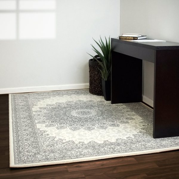 Dynamic Rugs Ancient Garden 57090 Cream Grey  Traditional Machine-Made Rug Online