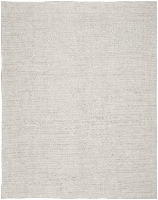 Calvin Klein CK044 Wander WND01 Ivory Grey Contemporary Hand Woven Rug Online now