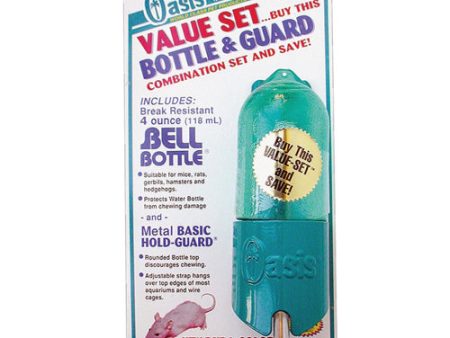 Oasis Bell-Bottle with Basic HoldGuard for Small Animals Green, 1 Each by San Francisco Bay Brand Fashion