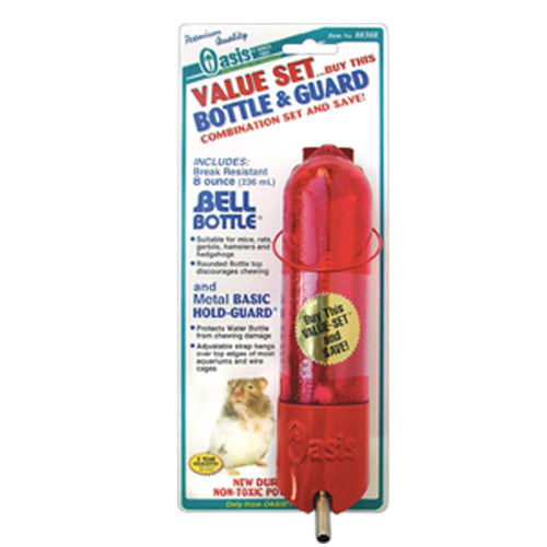 Oasis Bell-Bottle with Basic HoldGuard for Small Animals Red, 1 Each by San Francisco Bay Brand Online